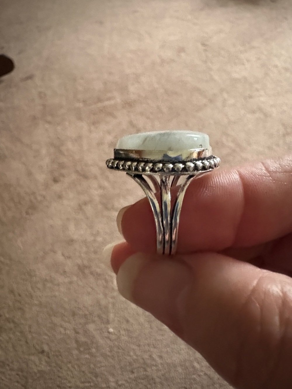 Moonstone silver ring - Picture 6 of 7